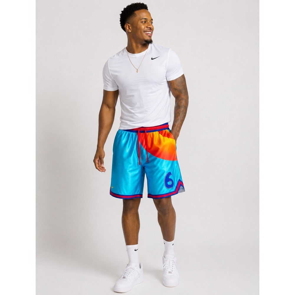 Nike LeBron James Space Jam 2 Tune Squad Basketball Shorts Blue Mens Size XL